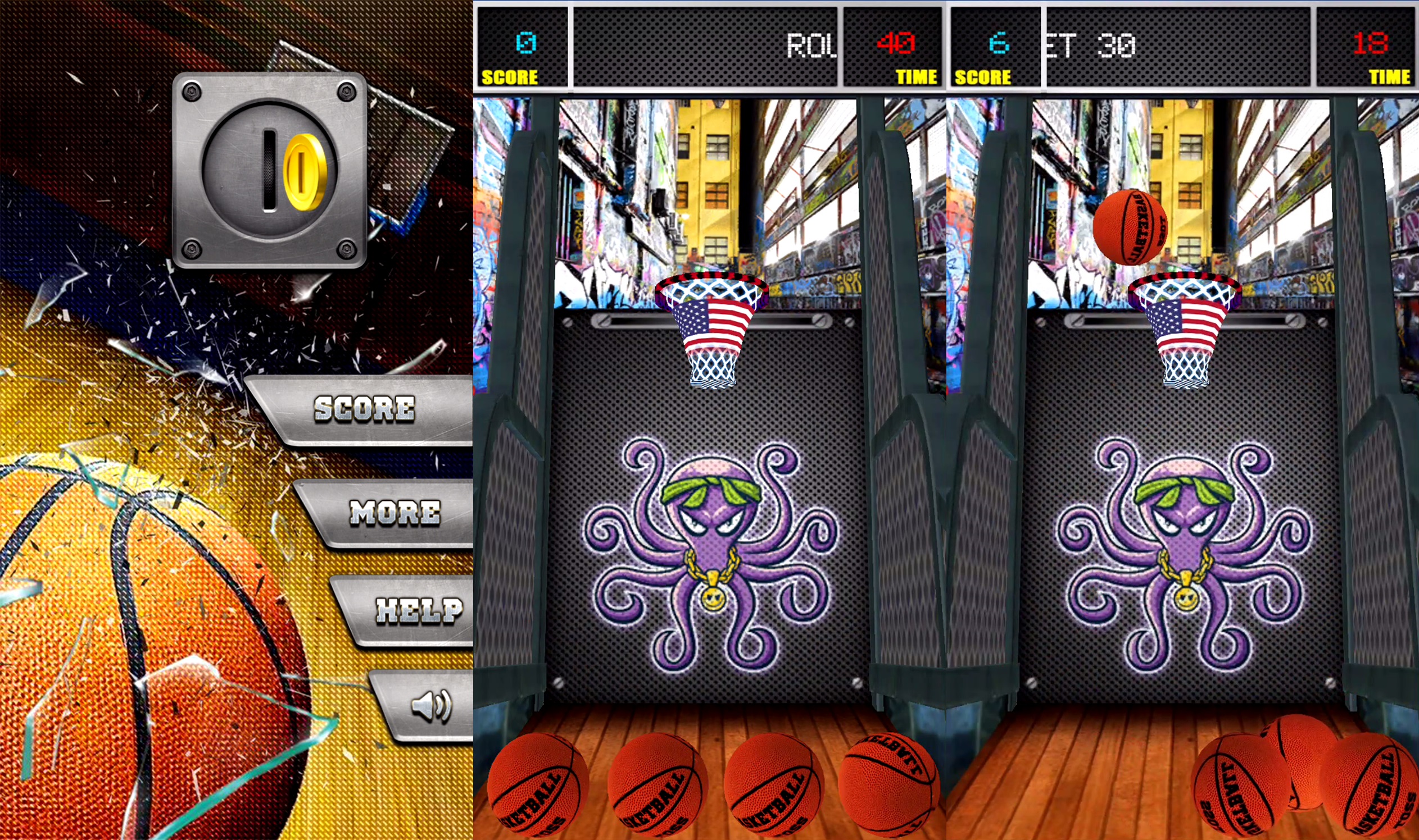 バスケットボールトーズスター数 3Dバスケットボールシミュレータイメージ