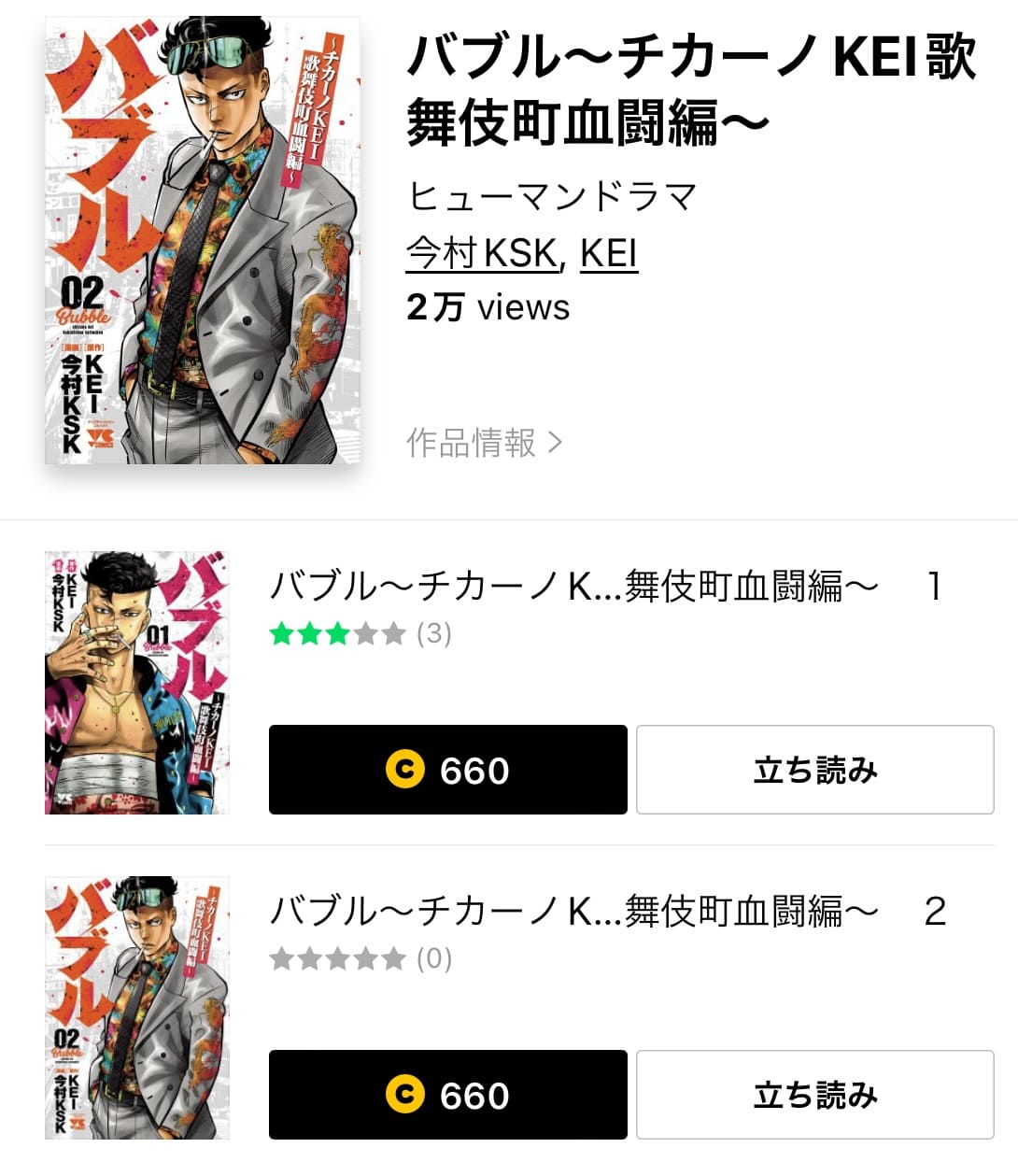 バブル～チカーノKEI歌舞伎町血闘編～の漫画を全巻無料で読む方法を調査！無料で読めるアプリやサイト一覧も